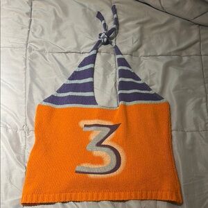 Kids Striped Orange and Purple Knit Halter Top